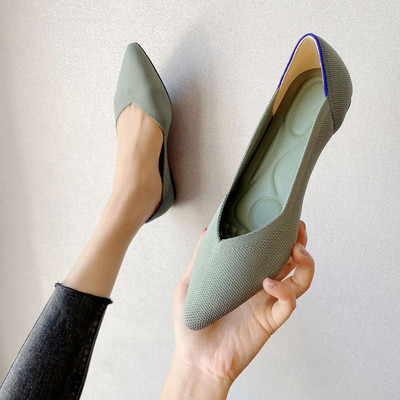 Tavaszi és őszi lapos cipő divat szabadidő Női lapos cipő hegyes kötés elasztikus kényelmes butikcipő