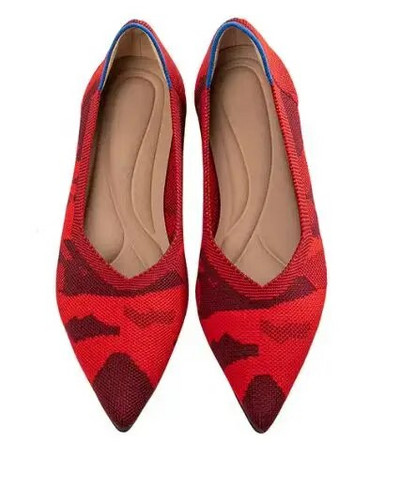 Tavaszi és őszi lapos cipő divat szabadidő Női lapos cipő hegyes kötés elasztikus kényelmes butikcipő