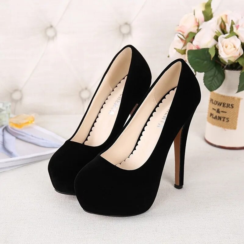 Pantofi de dama cu toc super inalt Pantofi cu platforma impermeabili Club de noapte Fini cu sexy 14 cm Marime mare Tocuri inalte Pantofi de nunta 35-46