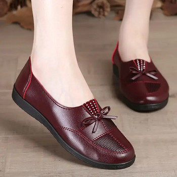 2024 Евтини обувки Дамски кожени равни обувки Дамски равни обувки Пролетни обувки Класически дамски мокасини Ежедневни кожени обувки