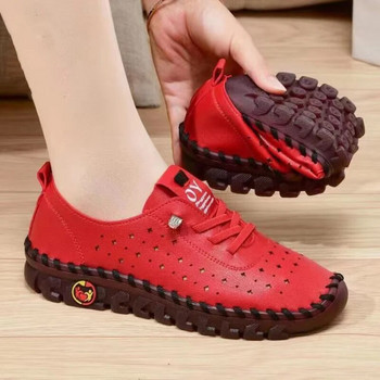 Νέα ανοιξιάτικα πάνινα παπούτσια Γυναικεία Παπούτσια Loafers Casual Lace Up Δερμάτινα ίσια slip-on Mom slip σε μπαλαρίνες για γυναίκες