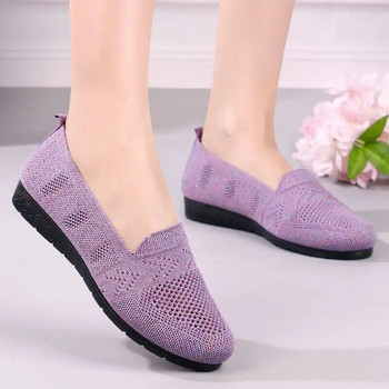 Νέα δικτυωτά αναπνεύσιμα αθλητικά παπούτσια Γυναικεία αναπνεύσιμη ελαφριά ολίσθηση σε επίπεδα παπούτσια Γυναικεία Loafers Κάλτσες Γυναικεία παπούτσια Zapatillas Mujer
