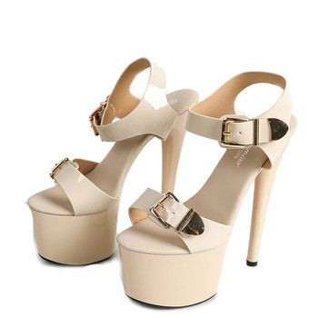 17CM летни сандали на платформа за жени T-Runway стил Високи токчета модни катарами дизайн стилети нощен клуб обувки за танци на пилон