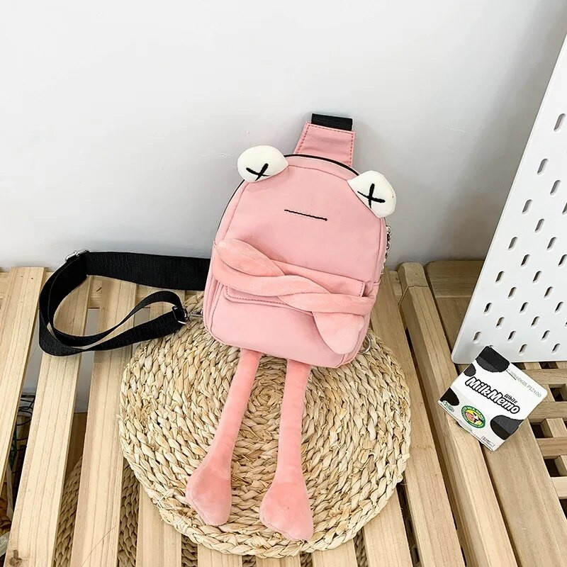 Ličnost Djevojka Mala torba Crtić Slatka žaba Torba Ležerna kurirska torba Torba za prsa Unisex torba preko ramena Najlonska ženska torba