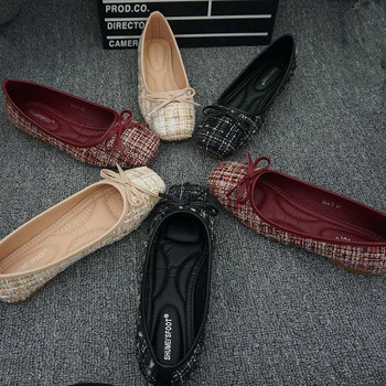 Κορεάτικη μόδα Γυναικεία παπούτσια με πεταλούδες τετράγωνα φλατ μύτης casual ρηχά μεγάλου μεγέθους γυναικεία παπούτσια Loafers 2023 Άνοιξη Φθινόπωρο