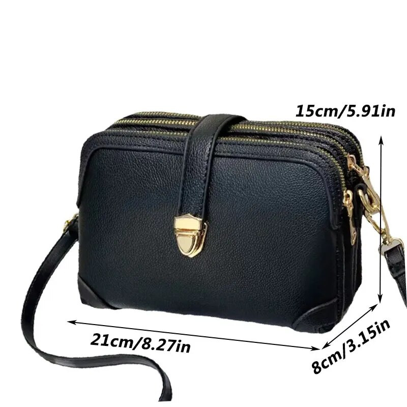 Prabangaus dizaino vienspalvė moteriška maža rankinė Madinga PU odos 3 sluoksnių apvalkalo kuprinė, skersiniai krepšiai