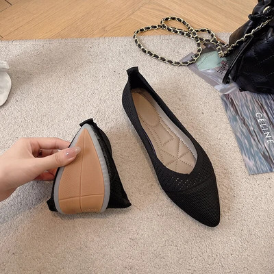 Proljeće 2023. Ženske cipele Prozračne pletene mrežaste ažurne cipele Mekani potplat Pojedinačne cipele na navlačenje Plitke mokasine Zapatos Mujer