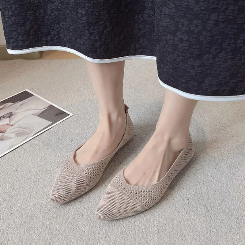 Proljeće 2023. Ženske cipele Prozračne pletene mrežaste ažurne cipele Mekani potplat Pojedinačne cipele na navlačenje Plitke mokasine Zapatos Mujer