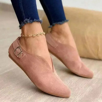 Suede Γυναικεία Loafers Καλοκαιρινά Γυναικεία Flat Παπούτσια Ρετρό μύτη με μύτη σε καθημερινά παπούτσια Zapatos Mujer Plus μέγεθος 43 Breathable V Port