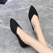 Batai moterims Madingi kvėpuojantys moteriški plokščiapadžiai moteriški tinkliniai smailūs batai moterims