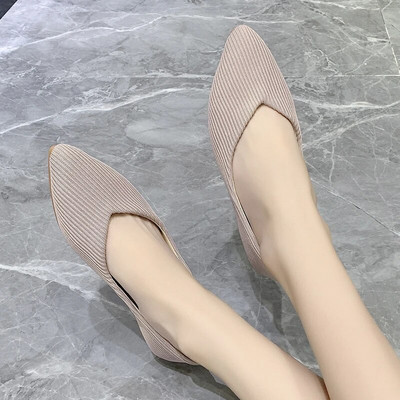 Batai moterims Madingi kvėpuojantys moteriški plokščiapadžiai moteriški tinkliniai smailūs batai moterims