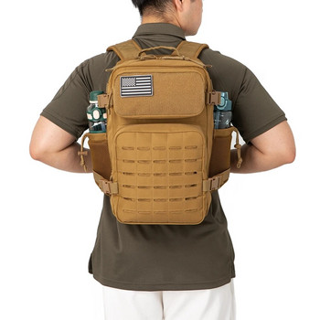 Στρατιωτικά σακίδια τακτικής πλάτης QT&QY 25L για άνδρες Army Laser Cut Molle Daypack Small Bug Out Bag Gym σακίδιο με διπλές θήκες για φλιτζάνια