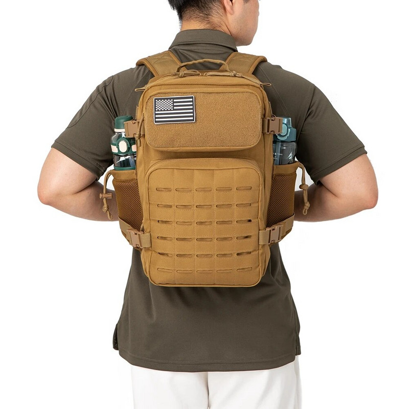 QT&QY 25L vojni taktički ruksaci za muškarce Army Laser Cut Molle Daypack Small Bug Out Bag Gym Ruksak s dvostrukim držačima za čaše