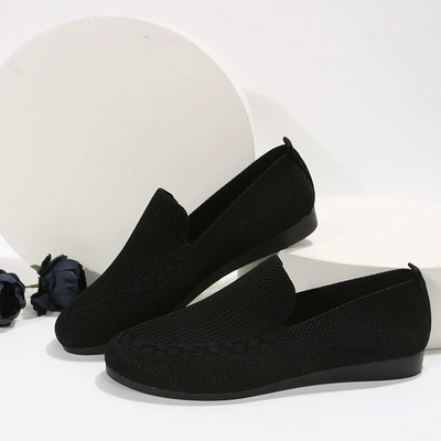 Moteriški batai su plokščia balerina 2023 m. Nauji tinkliniai, kvėpuojantys neslystantys sportbačiai, moteriški slydimo bateliai, pagyvenusi mama Zapatillas Mujer