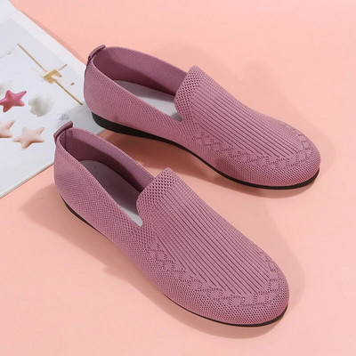 Moteriški batai su plokščia balerina 2023 m. Nauji tinkliniai, kvėpuojantys neslystantys sportbačiai, moteriški slydimo bateliai, pagyvenusi mama Zapatillas Mujer