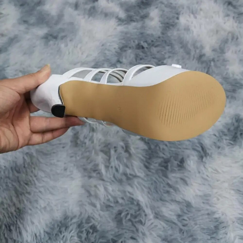 Moteriškos basutės 2024 m. Naujas naktinis klubas Ultra Fashion 14 cm Super aukštakulniai odiniai platformos dirželiai sandalai Siurbliai nuotakos batai