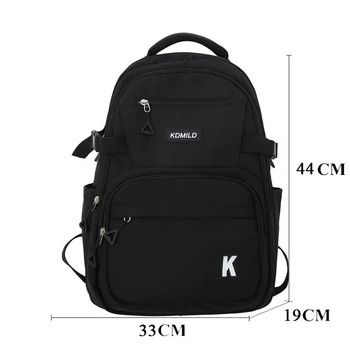 JOYPESSIE Fashion Teenager Αδιάβροχη τσάντα για κορίτσια Γυμνασίου Σχολική τσάντα για αγόρια Nylon Μαύρο σακίδιο πλάτης Γυναικείο Laptop Mochila
