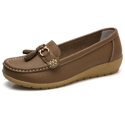 Ženske ravne cipele velike veličine 44 Ženske cipele od prave kože Slipony niske pete Chaussures Femme Ležerne balerinke Cipele Ženske mokasine