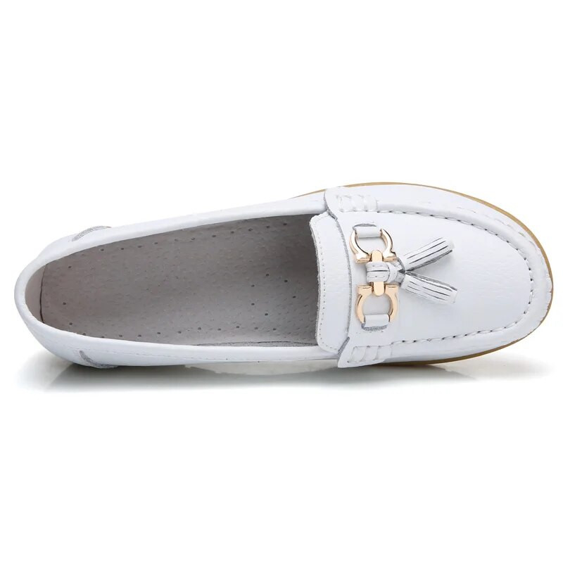 Ženske ravne cipele velike veličine 44 Ženske cipele od prave kože Slipony niske pete Chaussures Femme Ležerne balerinke Cipele Ženske mokasine