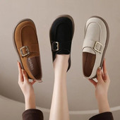 Moteriški batai, 2024 m. Nauji „Femme Flats“ batai Vulkanizuoti laisvalaikio sportbačiai Moteriški „Slip-on“ plokščiapadžiai „Mother“ batai dideli, 35–42 dydžio madingi patogumai