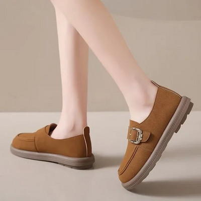 Moteriški batai, 2024 m. Nauji „Femme Flats“ batai Vulkanizuoti laisvalaikio sportbačiai Moteriški „Slip-on“ plokščiapadžiai „Mother“ batai dideli, 35–42 dydžio madingi patogumai