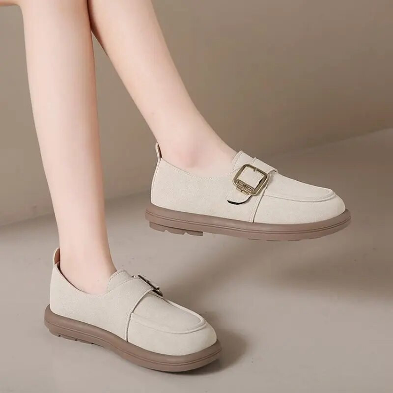 Moteriški batai, 2024 m. Nauji „Femme Flats“ batai Vulkanizuoti laisvalaikio sportbačiai Moteriški „Slip-on“ plokščiapadžiai „Mother“ batai dideli, 35–42 dydžio madingi patogumai