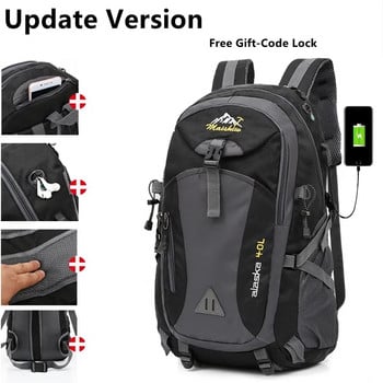 Weysfor 40L αδιάβροχο ανδρικό σακίδιο πλάτης Πακέτο ταξιδιού Αθλητική τσάντα Σακίδιο πλάτης ορειβασίας ορειβασίας ορειβασίας αναρρίχησης για άντρες