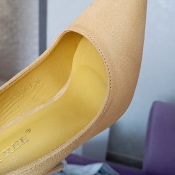 Дамски 9 см високи токчета Жълти бордо помпи Големи размери Големи велурени обувки Дамски сватбени булчински обувки Зелени сини абитуриентски обувки