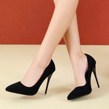 Помпи със супер високи обувки на високи токчета Дамски офисни обувки с остър връх с тънък ток Парти обувки Дамски големи размери 44 45 zapatos mujer
