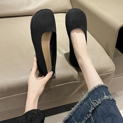 Madingi batai basomis kojomis Moteriški batai Pavasario rudeniniai laisvalaikio batai Espadrilės sportbačiai plokščiakulniai audimo kvadratiniai pirštai 42 dydis