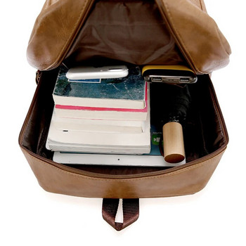 Мъжка раница PU кожена чанта Големи раници за лаптоп Мъжки Mochilas Ежедневна ученическа чанта за тийнейджъри Момчета Висококачествена раница