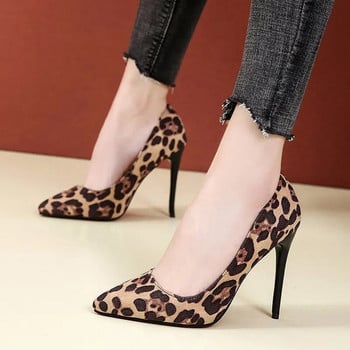 Κόκκινο λαστιχένιο κάτω ψηλοτάκουνα παπούτσια Γυναικεία παπούτσια Pumps Flock Leopard Print Sexy Stilettos Party Heeled Design Shoes Drop Ship
