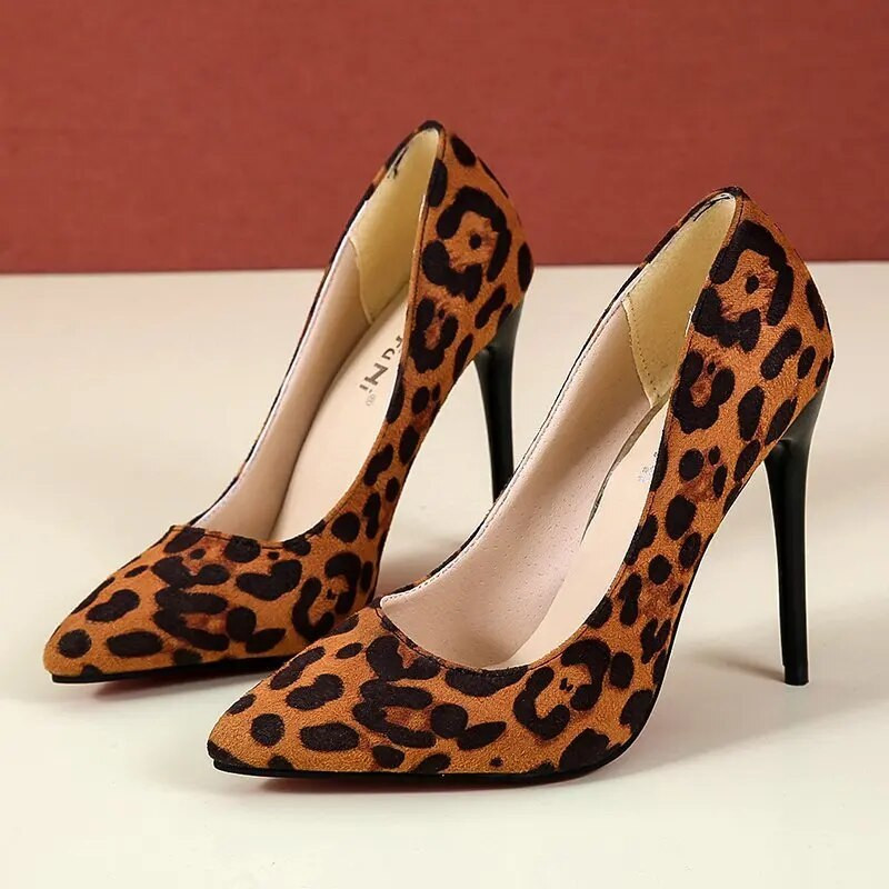 Crveni gumeni donji dio Cipele s visokom potpeticom Ženske cipele s leopard printom, seksi stilettos dizajnerske cipele s potpeticom za zabave, isporuka