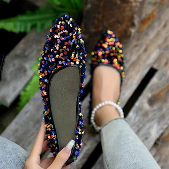 Модни дамски обувки с кръгли пръсти, ниски токчета, дамски балетни обувки, луксозни маркови мрежести обувки, дамски приплъзващи се ежедневни Zapatos De Mujer
