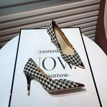 Дизайнерски дамски обувки 2023 г. Нови ежедневни офис дамски обувки Секси остри токчета Корейски модни дамски помпи Елегантни обувки