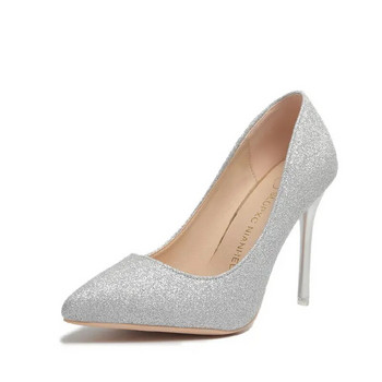 Обувки за жени Помпи с високи токчета 10 см Tacones Заострени пръсти Секси дамски обувки на шпилки Сватбени обувки Интернет знаменитости Токчета голям размер
