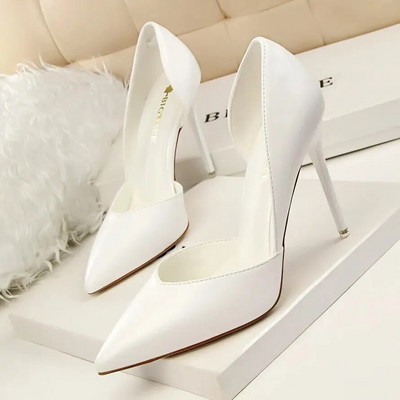 3168-3 Madingi, paprasti seksualūs naktiniai klubai, ploni kulniukai itin aukštakulniai seklios kišeninės šlepetės moterims, balta juoda rožinė šviesiai pilka