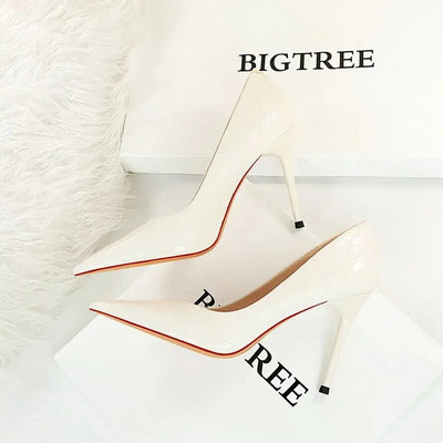 1932-1 Seksi uske ženske cipele za noćni klub Oslikane kožne tkane uzorke Ultra visoke pete Cipele s plitkim džepovima