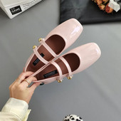Četvrtaste, udobne, jednostavne, čičak, luksuzne dizajnerske Lolita cipele Mary Jane Zapatos Retro Mujer