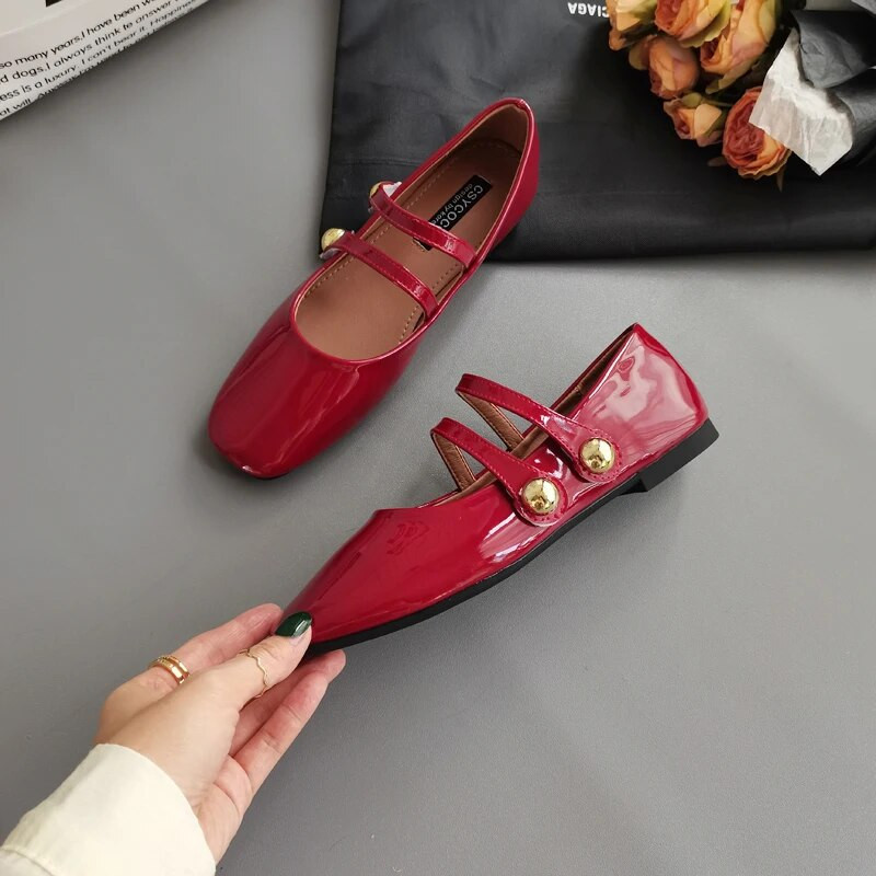 Četvrtaste, udobne, jednostavne, čičak, luksuzne dizajnerske Lolita cipele Mary Jane Zapatos Retro Mujer