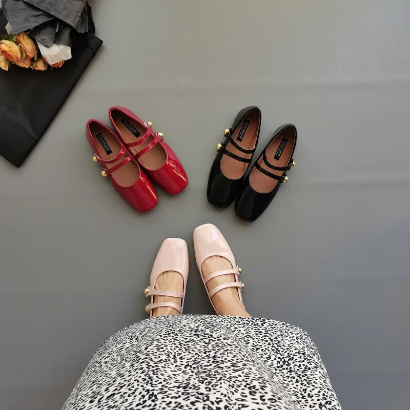 Četvrtaste, udobne, jednostavne, čičak, luksuzne dizajnerske Lolita cipele Mary Jane Zapatos Retro Mujer