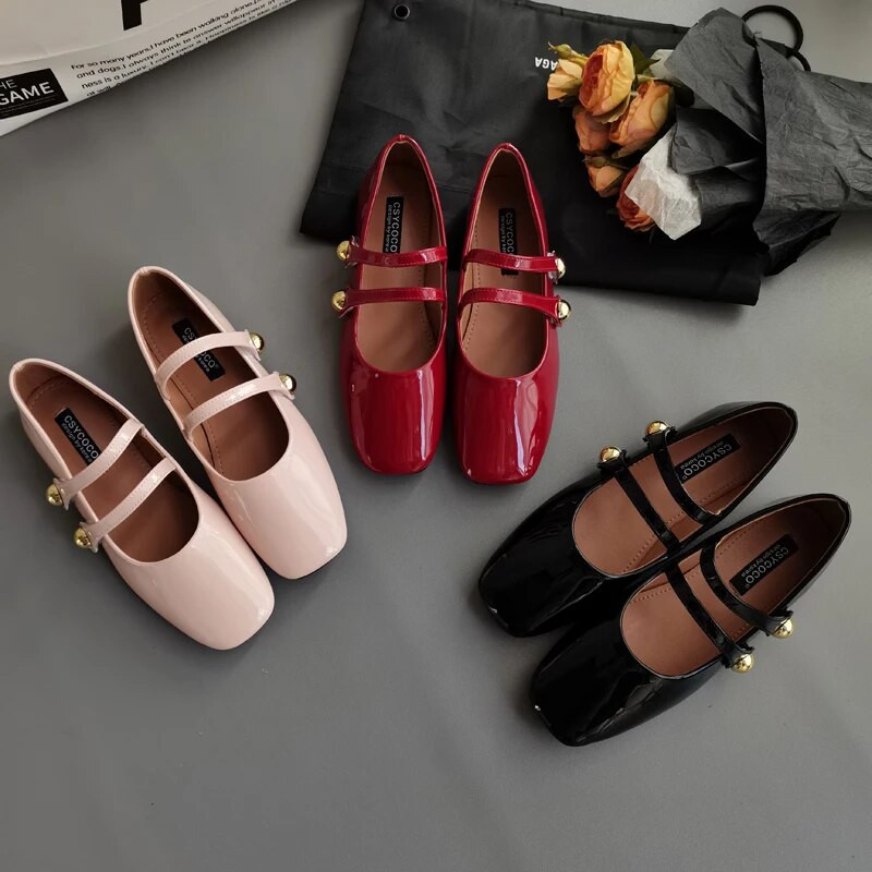Četvrtaste, udobne, jednostavne, čičak, luksuzne dizajnerske Lolita cipele Mary Jane Zapatos Retro Mujer