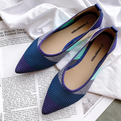 Luxus Női Lapos Cipők Kötő Cipők Női Balett Lakás Divat Loaferek Hegyes felcsúsztatható Leopárdmintás Légáteresztő csónakcipők