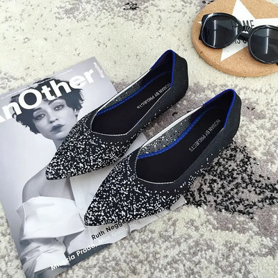 Luxus Női Lapos Cipők Kötő Cipők Női Balett Lakás Divat Loaferek Hegyes felcsúsztatható Leopárdmintás Légáteresztő csónakcipők