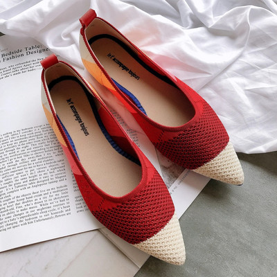 Luxus Női Lapos Cipők Kötő Cipők Női Balett Lakás Divat Loaferek Hegyes felcsúsztatható Leopárdmintás Légáteresztő csónakcipők