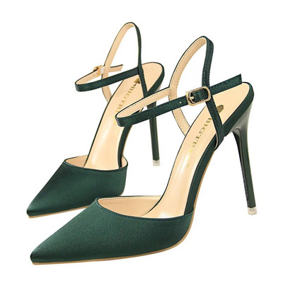 BIGTREE Moteriški aukštakulniai batai su smailia nosimi Moteriški 10,5 cm „Slingback Pumps“ moteriški sagties dirželiai vakarėliui „Stilettos“ batai