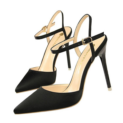 BIGTREE Moteriški aukštakulniai batai su smailia nosimi Moteriški 10,5 cm „Slingback Pumps“ moteriški sagties dirželiai vakarėliui „Stilettos“ batai