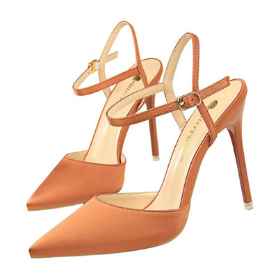 BIGTREE Moteriški aukštakulniai batai su smailia nosimi Moteriški 10,5 cm „Slingback Pumps“ moteriški sagties dirželiai vakarėliui „Stilettos“ batai