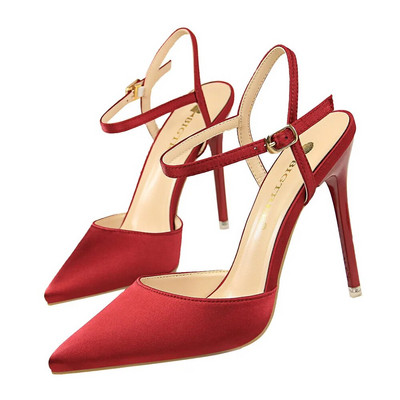 BIGTREE Moteriški aukštakulniai batai su smailia nosimi Moteriški 10,5 cm „Slingback Pumps“ moteriški sagties dirželiai vakarėliui „Stilettos“ batai