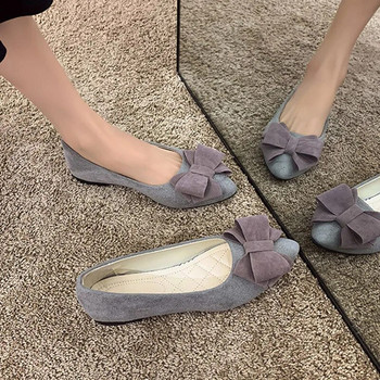 Дамски обувки с лък Дамски равни обувки с плитка уста и заострени плоски обувки за жени Пролет Лято Дамски обувки в корейски стил